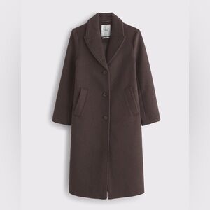 Dark Coffee Recycled Wool-Blend Tailored Topcoat